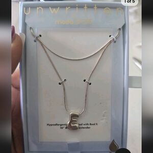 Unwritten Silver Letter E Name  Necklace Women New